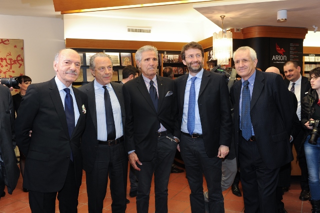 Arion Montecitorio 1 aprile 2015 3. O.Jacorossi M.Ciccaglioni Nino Benvenuti Dario Franceschini e Roberto Ippolito foto Maurizio Riccardi Agr