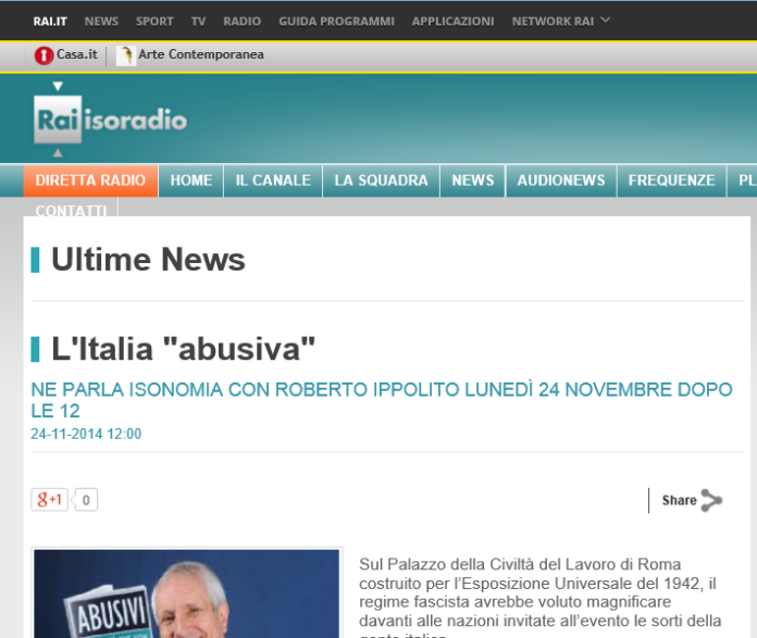 Roberto Ippolito Abusivi Chiarelettere a Isoradio 24 novembre 2014 annuncio Roberto Ippolito Abusivi Chiarelettere a Isoradio 24 novembre 2014 annuncio