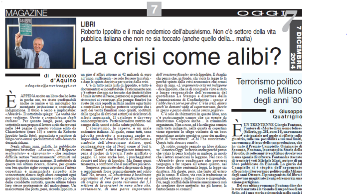 Roberto Ippolito Abusivi Chiarelettere America Oggi 7 dicembre 2014 Roberto Ippolito Abusivi Chiarelettere America Oggi 7 dicembre 2014