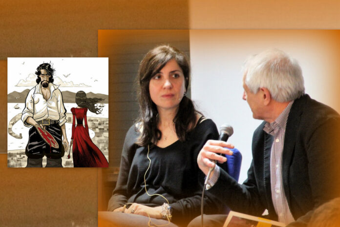 Nadia Terranova autrice ‘Caravaggio e la ragazza’ e Roberto Ippolito collage per 10 marzo 2021 Nadia Terranova autrice di “Caravaggio e la ragazza” con i disegni di Lelio Bonaccorso, pubblicato da Feltrinelli Comics, e Roberto Ippolito - collage per la presentazione il 10 marzo 2021 nella libreria Nuova Europa I Granai di Roma