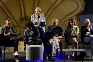 25 giugno 2022 Palazzina Azzurra San Benedetto del Tronto, incontro condotto da Roberto Ippolito con i sette finalisti del Premio Strega Marco Amerighi, Fabio Bacà, Alessandra Carati, Mario Desiati, Veronica Galletta, Claudio Piersanti e Veronica Raimo