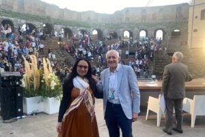 7 giugno 2023 Premio Strega, Teatro Romano Benevento, Rosella Postorino e Roberto Ippolito