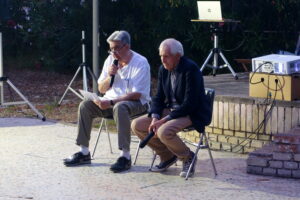 1 agosto 2023 Porto San Giorgio, Ricardo Madrid de la Barra e Roberto Ippolito autore di 'Delitto Neruda' (Chiarelettere)