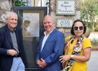 Roberto Ippolito, Rodolfo Reyes ed Elisabeth Flores in occasione dell’evento “Omaggio a Neruda” a Capri l’11 ottobre 2023