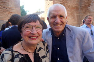 4 giugno 2025 Premio Strega Teatro Romano Benevento, Donatella Di Pietrantonio, vincitrice Premio Strega 2024 e presidente di seggio . e Roberto Ippolito